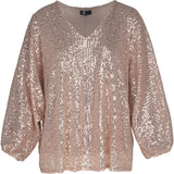 Sequin V-Neck Long Sleeve Top