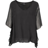 Elbow Length Sleeve V-Neck Top