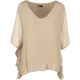 Elbow Length Sleeve V-Neck Top