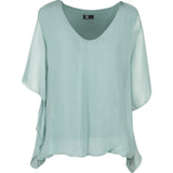 Elbow Length Sleeve V-Neck Top