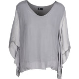 Elbow Length Sleeve V-Neck Top