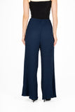 Pleated Detail Wide-Leg Pull-On Pants