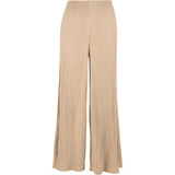 Pleated Detail Wide-Leg Pull-On Pants