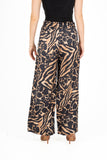 Printed Draw Cord Pull-On Pants With Slash Pockets