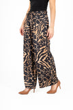 Printed Draw Cord Pull-On Pants With Slash Pockets