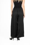 Adjustable Waist Woven Pull-On Pants With Slash Pockets