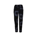 Tie-dye joggers for women with a drawstring waist and frayed hem. Soft and comfortable, perfect for casual wear, lounging, or athleisure outfits.