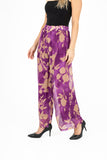 Wide-Leg Pull-On Printed Woven Pants