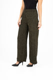 Gold Stripe Detail Wide-Leg Knit Pull-On Pants