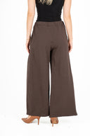 Wide-Leg Knit Pull-On Pants With Side Seam Pockets