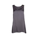 Gray sleeveless V-neck top for women with a flowy tunic-style fit. Lightweight and versatile, perfect for layering, casual wear, or elegant evening outfits.