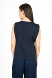 Side Panel Insert Crew-Neck Knit Top