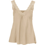 Satin Lace Trim Knit Camisole