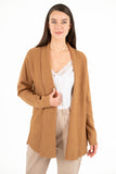 Shawl Collar Long Sleeve Double-Knit Cardigan