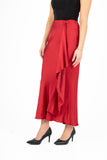 High-Waisted A-Line Pull-On Woven Skirt