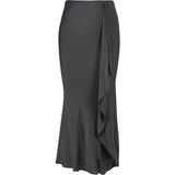 High-Waisted A-Line Pull-On Woven Skirt