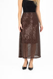 Ankle-Length Sequin Knit Pull-On Skirt