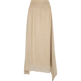 Mid-Calf Length Pull-On Skirt With Knit Waistband