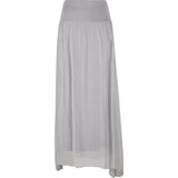 Mid-Calf Length Pull-On Skirt With Knit Waistband