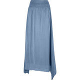 Mid-Calf Length Pull-On Skirt With Knit Waistband