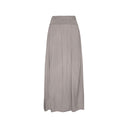 Light gray maxi skirt for women with a wide waistband and flowy design. Soft and elegant, perfect for casual wear, beach days, or boho-inspired outfits.