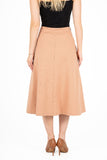 Mid Calf Pull-On Knit Skirt With Side Pockets