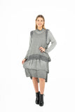 Two-Piece Knit Dress With Jersey Cowl-Neck Under-Dress