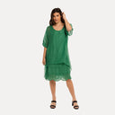 M Made in Italy — Women's Woven and Knitted Three-Quarter Sleeve Dress