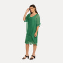 M Made in Italy — Women's Woven and Knitted Three-Quarter Sleeve Dress