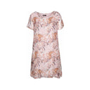 Floral chiffon dress for women with short sleeves and a flowy high-low hem. Lightweight and elegant, perfect for summer, weddings, and special occasions.