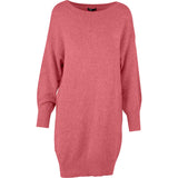 Crew-Neck Long Sleeve Knit Dress With Side Pockets