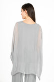 Scoop-Neck Woven Tunic With Long Sleeves