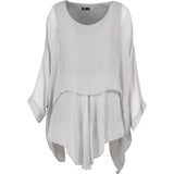 Scoop-Neck Woven Tunic With Long Sleeves