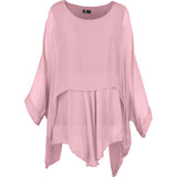 Scoop-Neck Woven Tunic With Long Sleeves