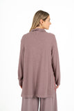 Cowl-Neck Long Sleeve Tunic With Flap Panels