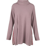 Cowl-Neck Long Sleeve Tunic With Flap Panels