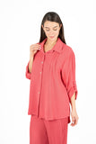 Button-Down Woven Shirt With Rollable Long Sleeves