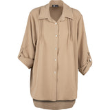 Button-Down Woven Shirt With Rollable Long Sleeves