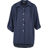 Button-Down Woven Shirt With Rollable Long Sleeves