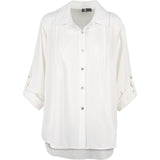 Button-Down Woven Shirt With Rollable Long Sleeves