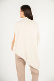 Oversized Double-Knit Open Turtle-Neck Poncho