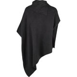 Oversized Double-Knit Open Turtle-Neck Poncho