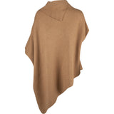 Oversized Double-Knit Open Turtle-Neck Poncho