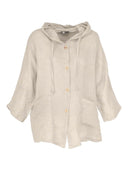 M Made in Italy – Ladies Woven Button-Down Hooded Jacket And Sleeves