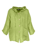 M Made in Italy – Ladies Woven Button-Down Hooded Jacket And Sleeves