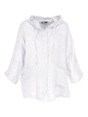 M Made in Italy – Ladies Woven Button-Down Hooded Jacket And Sleeves