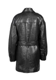 Freaky Nation – Women's Long Leather Jacket – Black Coffee