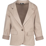 Single-Breasted Knit Blazer Jacket With Flap Pockets