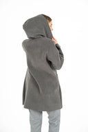 Double-Spacer Fleece Coat With Front Zipper And Hood