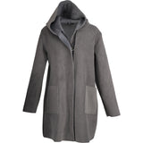 Double-Spacer Fleece Coat With Front Zipper And Hood